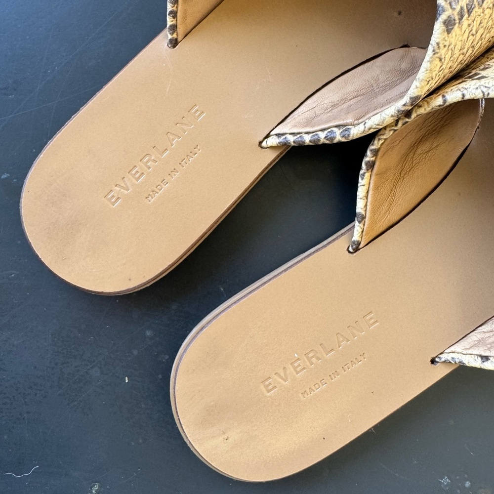 EVERLANE The Day Crossover Snake Print Sandals SZ 9 - Picture 3 of 7